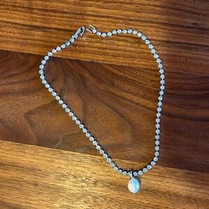 J Crew freshwater pearl drop tennis necklace
